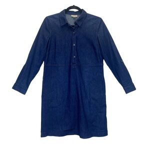 J. Jill Denim Long Sleeve Collared Buttoned Dress with Pockets